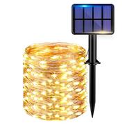 kolpop Guirlande Solaire Exterieur, 12M 120LED Lumineuse Extérieur, 8 Modes Étanche Lumière Solaire pour Jardin Arbre Terrasse Mariage Noël Cour Maison Fête Décoration Blanc Chaud