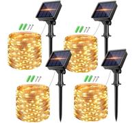 kolpop Guirlande Solaire Exterieur Lot de 4, 10M/32FT 80 LED Guirlande Lumineuse Exterieure Solaire 8 Mode, Étanche Lumiere Solaires Extérieur pour Jardin Mariage Fête Terrasse Noel Arbre