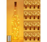 kolpop LED Bouteille Guirlande, 2m 20 LED [16 pièces] Guirlande Lumineuse Lampe Bouteille Étanche Fil d'argentFlexible Décoration pour Noël, Partie, Mariage, Jardin