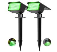 kolpop Lot de 2 Spot Solaire Exterieur, 77 LED Lampe Solaire Exterieur Jardin Puissante avec 3 Modes d'Éclairage, Lumiere Solaire Exterieur IP65 Étanche pour Jardin Allée Chemin, Vert