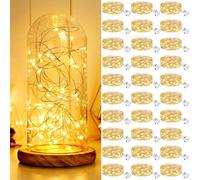 kolpop Lot de 30 Guirlande Led à Pile, 2M 20 LED Petite Guirlande Lumineuse Pile, 3 Modes Mini Guirlande Led Étanche pour Décoration Bouteille, Intérieur, Noël, Chambre, Mariage, Fête (Blanc Chaud)