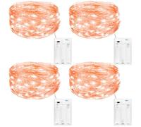 kolpop Lot de 4 guirlandes lumineuses à piles - 5 m - 50 micro LED - Pour l'intérieur - Pour Halloween, fête, Noël, mariage - Couleur orange