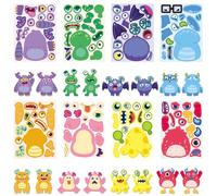 KOLZEMV 16 feuilles d'Autocollants, stickers, autocollant, créez votre propre mélange d'animaux et assortissez des autocollants d'animaux pour sacs de fête, fournitures de fête pour enfant