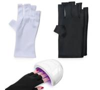 KOLZEMV 2 Paire gants anti uv De Gants Uv Pour Gel À Ongles Gants De Protection Uv Pour Lampe De Nail Art Protection Contre La Lumière Soins De Manucure Gants Sans Doigts Anti-Soleil Pour Femme