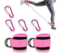 KOLZEMV 2 PCS Sangle Cheville Musculation Poulie, Sangle de Cheville Réglable Gymnastique, Sangle Musculation avec Double Anneau D, Ankle Straps, Accessoires pour Fitness, Sport, Gym, Exercice, Tirage