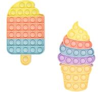 KOLZEMV 2 Pièces Pop It, Fidget, Popit, Jouet Anti-Stress à Bulles, Bulle en Silicone, Jouet à Pousser à Bulles Arc-en-Ciel, Adapté Aux Personnes Autistes Et AgitéEs, Super Cadeau pour Les Amis