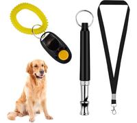 KOLZEMV 2 Sifflet Ultrason Chien et cliqueur, 1 Cordons,Sifflet Anti Aboiement Chien Voisin,sifflet ultrason chien anti aboiement,Sifflet Ultrason Chien Anti Aboiement,RéGlable Sifflet Ultrason Chien
