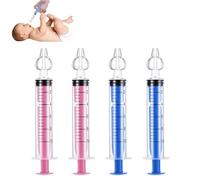 KOLZEMV 4 Pcs Nasale Bebe, seringue nasale bebe, Mouche-bébé, Portable Irrigateur Nasal 10ml, Irrigation Nasale, avec Embout d'Aspiration Nasale en Silicone Nettoyable Réutilisable, Sûr et Confortable
