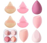 KOLZEMV Beauty Blender, 8 Pièces éponge Fond de Teint éponge Maquillage pour Fonds de Teint, beauty blender, eponge maquillage, Poudres Liquides, Etc, éponge de Maquillage Existe en 2 Formes
