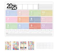 KOLZEMV Calendrier mural calendrier 2025 plié en taille affiche, calendriers, calendrier 2025 carton, format paysage, plié - Planning mural, calendrier annuel, calendrier d'affiche