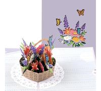 KOLZEMV Carte pop-up papillons sur fleurs - Carte d'anniversaire 3D pour femme, amie & mère pour diverses occasions (merci, bon rétablissement, mariage, cadeau d'argent) - Carte de vœux spéciale