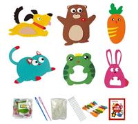 KOLZEMV Kits Couture En Feutre Animal, Kit de Couture pour Enfants, Arts Et Artisanat pour Débutants, Kit De Bricolage en Feutre, Jouets à Coudre DIY, Kits De Couture pour Débutants pour Enfant