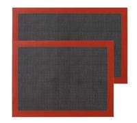 KOLZEMV Lot de 2 tapis de four micro-perforés en silicone, tapis silicone patisserie, tapis de cuisson, à double face, antiadhésifs, résistants à la chaleur et réutilisables pour macarons, soufflés