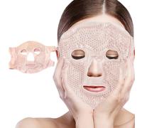 KOLZEMV Masque Froid pour le Visage, masque visage froid, Masque Yeux Froid, Masque Facial en Gel Réutilisable de Compresse Chaud et Froid, pour Soulager Migraines, Soins des Yeux et Visage（rose）
