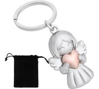 KOLZEMV Porte-clés Ange Gardien Étoile Pendentif, ange, porte clef femme, mascotte cle, Porte-Bonheur pour Examens ou Voiture Suspendue pour Femmes Petite Amie Collègues