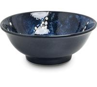 KOM Bol de luxe Hana bleu, exclusif, vaisselle japonaise, 100 % porcelaine, pour nouilles, pâtes, soupe et riz, Ø22 cm x H9 cm