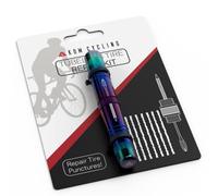 KOM Cycling Kit de réparation de pneus sans chambre à air pour vélo - 8 couleurs - Répare les crevaisons de pneus de VTT et vélo de route - Fourche de réparation de pneu et alésoir - 8 bandes de bacon