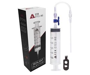 KOM Cycling Seringue d'injection de scellant tubeless, et Outil d'enlèvement de Noyau de Valve Presta, crée pour Tous Types de scellants