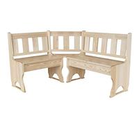 koma Banc d'angle en bois de pin massif (non traité, 180 x 180 cm)