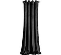 KOMA Rideau à oeillets en velours occultant Noir 140x250 cm Noir G
