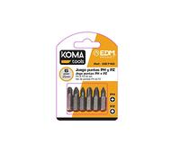 KOMA TOOLS 08740 Embouts PH 1-2-3 PZ 1-2-3 X, 6 unités argentées, 25 mm