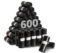 KOMABLEN 600 Pièces Sac a Crottes Chien, 40 Rouleaux Sac a Caca pour Chien avec Distributeur a Crottes Chien, Portable et Anti-Fuite Sacs Ramasse-Crottes pour Chiens 33x22.8cm