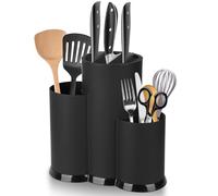 KOMABLEN Bloc Couteaux Cuisine Vides, 3 en 1 Universel Porte Couteau Rond, Détachable Range Couteaux avec Fentes, Plastique Porte Ustensiles Cuisine für Rangement Ustensiles Couteaux Cuisine