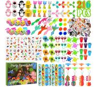 KOMABLEN Cadeau Anniversaire Enfants Invites, 216Pcs Animal Goodies, Pochette Surprise Jouet Pinata, Lot Kermesse Party Favors pour Pâques Halloween Stuffers Noël Garçons et Filles