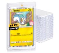 KOMABLEN Lot de 15 Protege Carte Rigide, 35PT Card Sleeves, Protection UV Magnetic Trading Card Holder, Transparent Protection Carte Sleeve Carte pour Magic, Sport, Baseball, MTG
