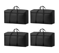 KOMABLEN Lot de 4 sacs de rangement de 180 l pour couettes, 600D, Oxford 600D, imperméable, grand sac de voyage avec fermeture éclair et poignée pour vêtements, literie, couvertures