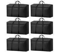KOMABLEN Lot de 6 100L Rangement Vêtement, 600D Oxford Imperméable Sac Rangement Vêtement, Sac Demenagement Grand Format Rangement Sous Lit Habits Pour Oreillers, Édredons, Couvertures