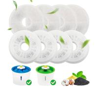KOMABLEN Lot de 8 Filtre Fontaine Eau Chat, 8Filtre Fontaine avec la résine et Charbon Actif+8Pcs Ponges, Quadruple Filtration Remplacement Filtre Fontaine à Eau pour Chien Animaux 3L