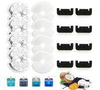 KOMABLEN Lot de 8 Filtre Fontaine Eau Chat, 8Filtre Fontaine avec la résine et Charbon Actif+8Pcs Ponges, Quadruple Filtration Remplacement Filtre Fontaine à Eau pour Chien
