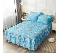 KOMAGOME Parure de lit 3 pièces à volants, couvre-lit doux et chaud avec volants de poussière, 3 couvertures latérales, doux et chaud (orchidée, 120 x 200 cm, pour lit de 1,2 m)