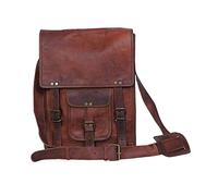 Komal's Passion Leather Sacoche en cuir robuste de 28 cm (marron), marron, 11 Inch