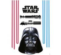 KOMAR 8 Stickers géant Dark Vador et Sabres Laser Star Wars 50 x 70 cm Noir G
