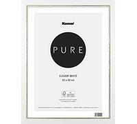 Komar BI-3040-EL-W Elegant White Cadre photo en bois - 30 x 40 cm - Avec plastique/verre acrylique hautement transparent incassable - Blanc et doré - Cadre photo