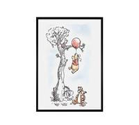 Komar Cadre photo en bois noir avec peinture murale Winnie l'ourson Hang on en kit - Dimensions : 50 x 70 cm - Décoration murale, ours, Disney