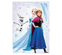 Stickers géant Trio La Reine des Neiges Disney Elsa, Anna et Olaf qui sourient 50 x 70 cm