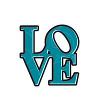 'Komar Deco de Sticker "Love, 1 pièce, bleu/noir, 17039h