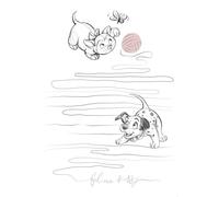 Komar Disney Animals Dogs and Cats Playground Tableau mural pour chambre d'enfant 50 x 70 cm