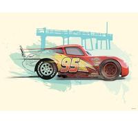 Komar Disney Cars Flash McQueen Décoration murale pour chambre d'enfant 70 x 50 cm (sans cadre), coloré