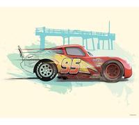 Komar Disney Cars Flash McQueen Tableau mural 50 x 40 cm (sans cadre) pour décoration de chambre d'enfant