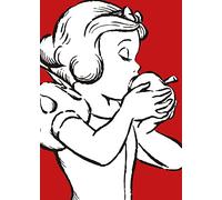 Komar Disney - Impression sur toile « Snow White Apple Bite » - Rouge - Taille : 50 x 70 cm
