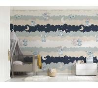 Komar Disney Lilo and Stitch Cozy Clouds Papier peint en vinyle, 212 x 250 cm, 1 rouleau de 4 bandes, pour chambre d'enfant