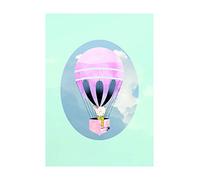 Komar Happy Balloon Green Affiche Murale avec Cadre en 3 Tailles, coloré, P038B-30x40