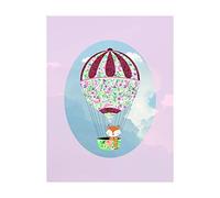 Komar Happy Balloon Rose Tableau Mural avec Cadre, coloré, P038A-40x50