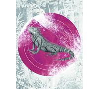 Komar Iguana Circle Tableau Mural en Trois Tailles, Schwarz, Weiß, Rot, P077C-30x40