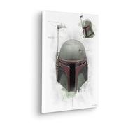 Komar Image sur châssis - Star Wars Boba Fett Helmet Sketch - Dimensions : 30 x 40 cm - Chambre d'enfant, décoration murale