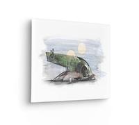 Komar Image sur châssis - Star Wars Boba Fett Spaceship Sketch - Taille : 40 x 30 cm - Chambre d'enfant, décoration murale